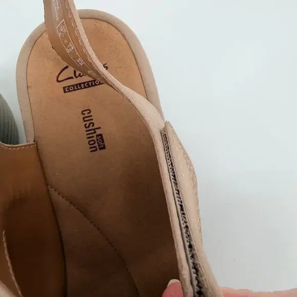 Clarks Collection Reedly Juno Wedge Nubuck Sandals Soft Cushion Womens US 12W - Picture 8 of 12